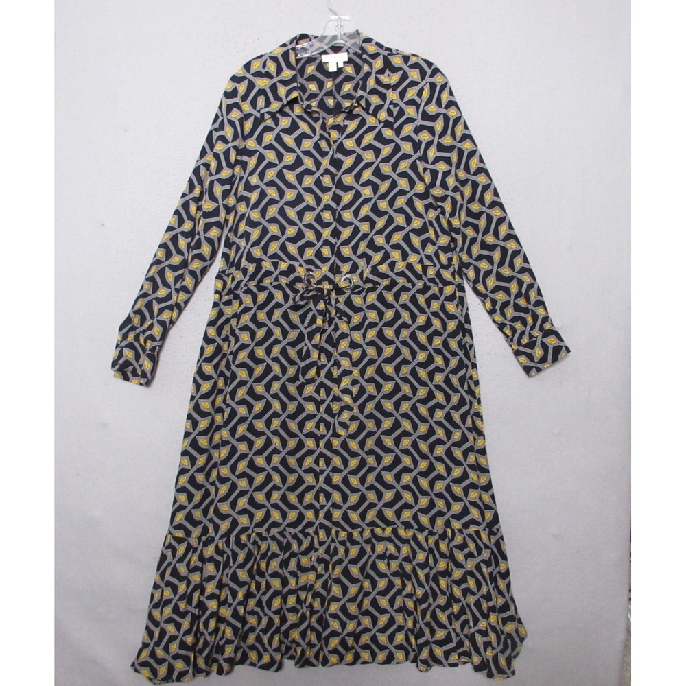 Ted Baker Shirt Dress 2 or US 6 Kwalaa Modernity Printed Midi Tie Waist Timeless